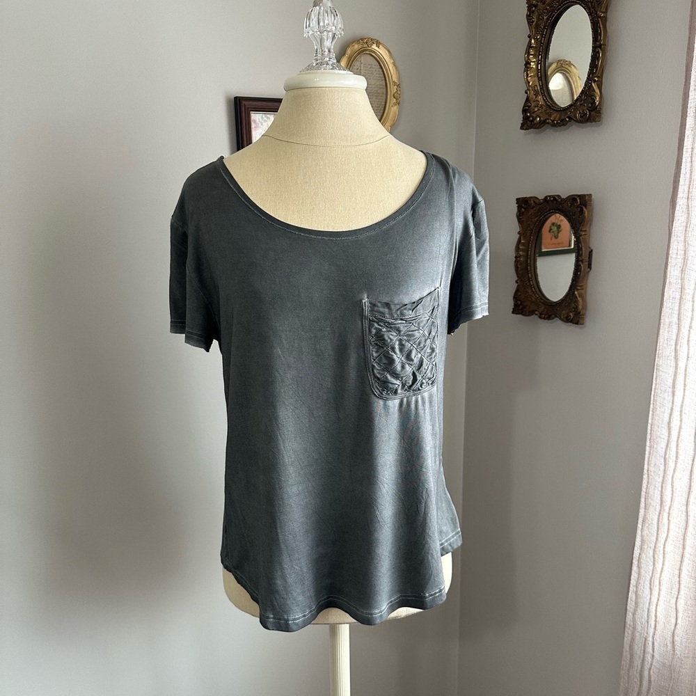 POL Charcoal Short Sleeve Tee with Pocket